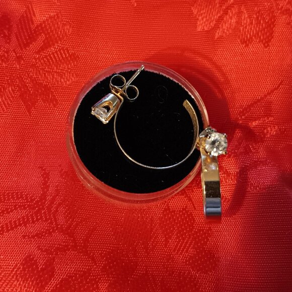 Studs or Hoops? Convertible 14K plated earrings - Picture 1 of 3